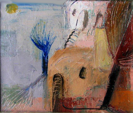 gareja desert, original oil painting by artist Tamara (  abstract, modern, contemporary fine art)