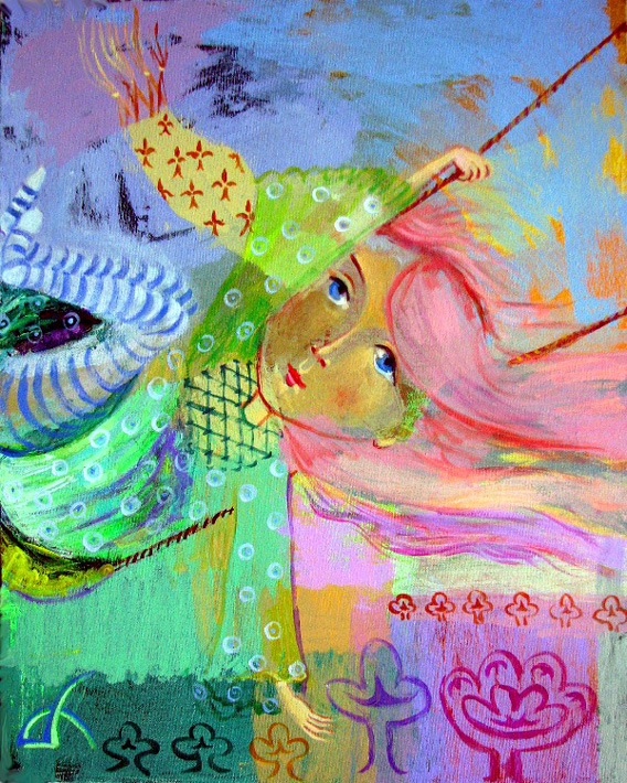 Summer swing,original oil painting by artist Tamara Rigishvili (  abstract, modern, contemporary fine art)