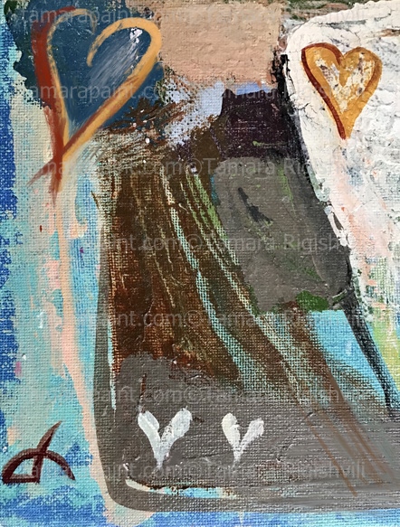 Abstract Loving Hearts, Original oil painting by artist Tamara Rigishvili abstract, modern, contemporary fine art