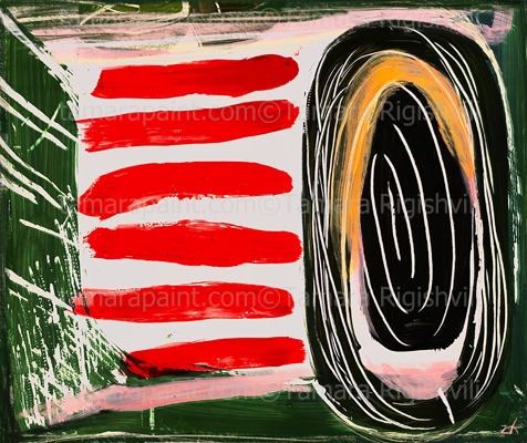  Abstract circles and lines, Contemporary Painting by Tamara Rigishvili