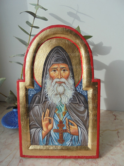 Icon of St. Gabriel of Georgia, Icons - St Gabriel Urgebadze, Hand-painted Icon of St. Gabriel Urgebadze, Orthodox blessed icon of St Gabriel Urgebadze,hand painted orthodox wood icon Saint Reverend Gabriel Urgebadze, Elder Gabriel (Urgebadze), St. Gabriel the Confessor, Tempera on wood, handpainted, original icon painted by artist Tamara Rigishvili 
