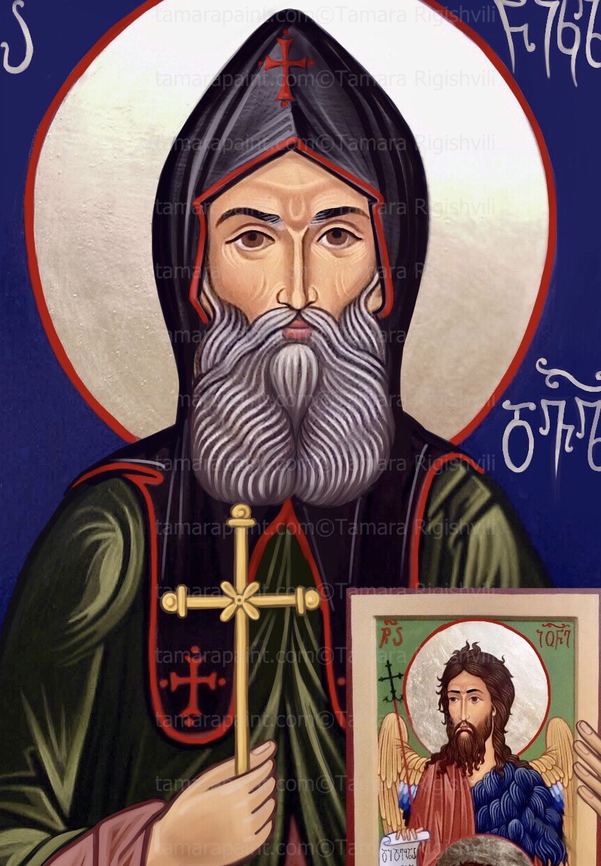 Saint Nicholas Dvali, Martyr,Klarjeti monastery,Georgian monastery on Cyprus  ,icon of Saint John the Baptist,ნიკოლოზ დვალი ,original icon painting by artist Tamara Rigishvili