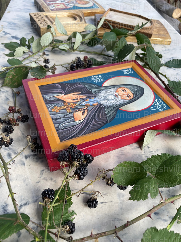 MamaGabrieli of Mtsketa, Samtavro, Georgia, Modern Saint, Fool for Christ by artist Tamara Rigishvili, Orthodox Iconography Art