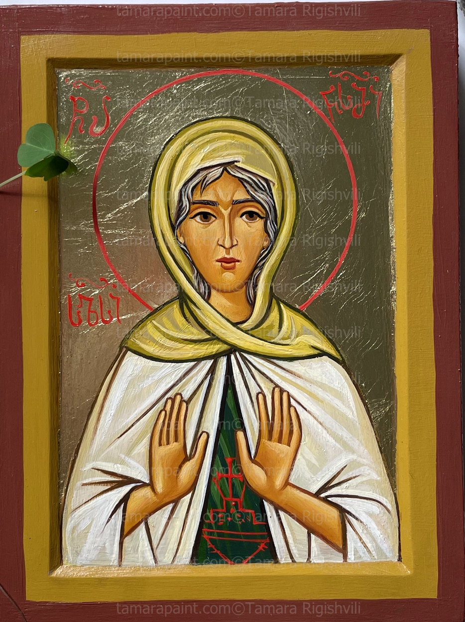 Saint Isidora, Fool-for-Christ, of Tabenna,  original icon painting by artist Tamara 